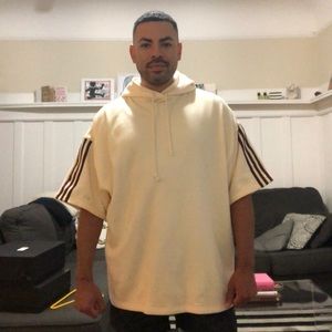 NWT Ivy Park x Adidas SS Hoodie in cream + maroon